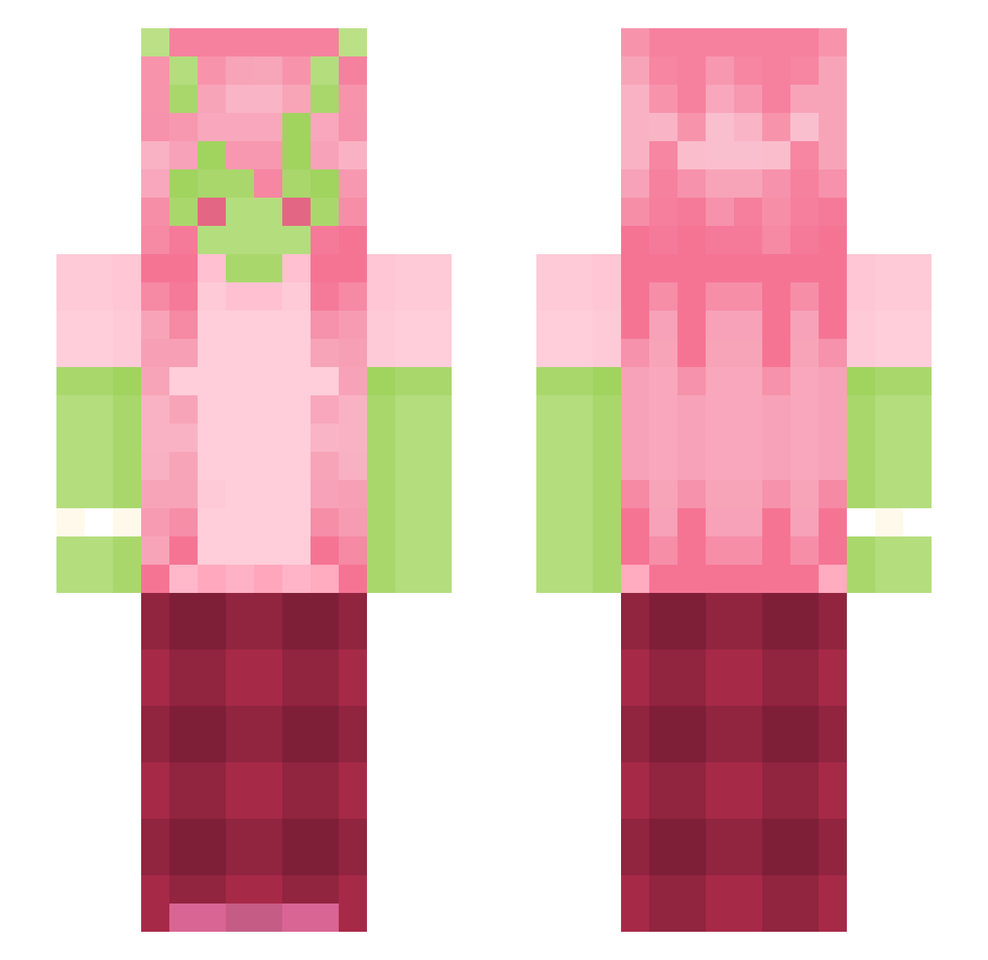 xKimiii Minecraft skin, front and back view