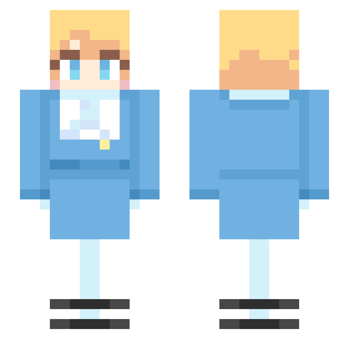 TheDarkanos Minecraft skin, front and back view