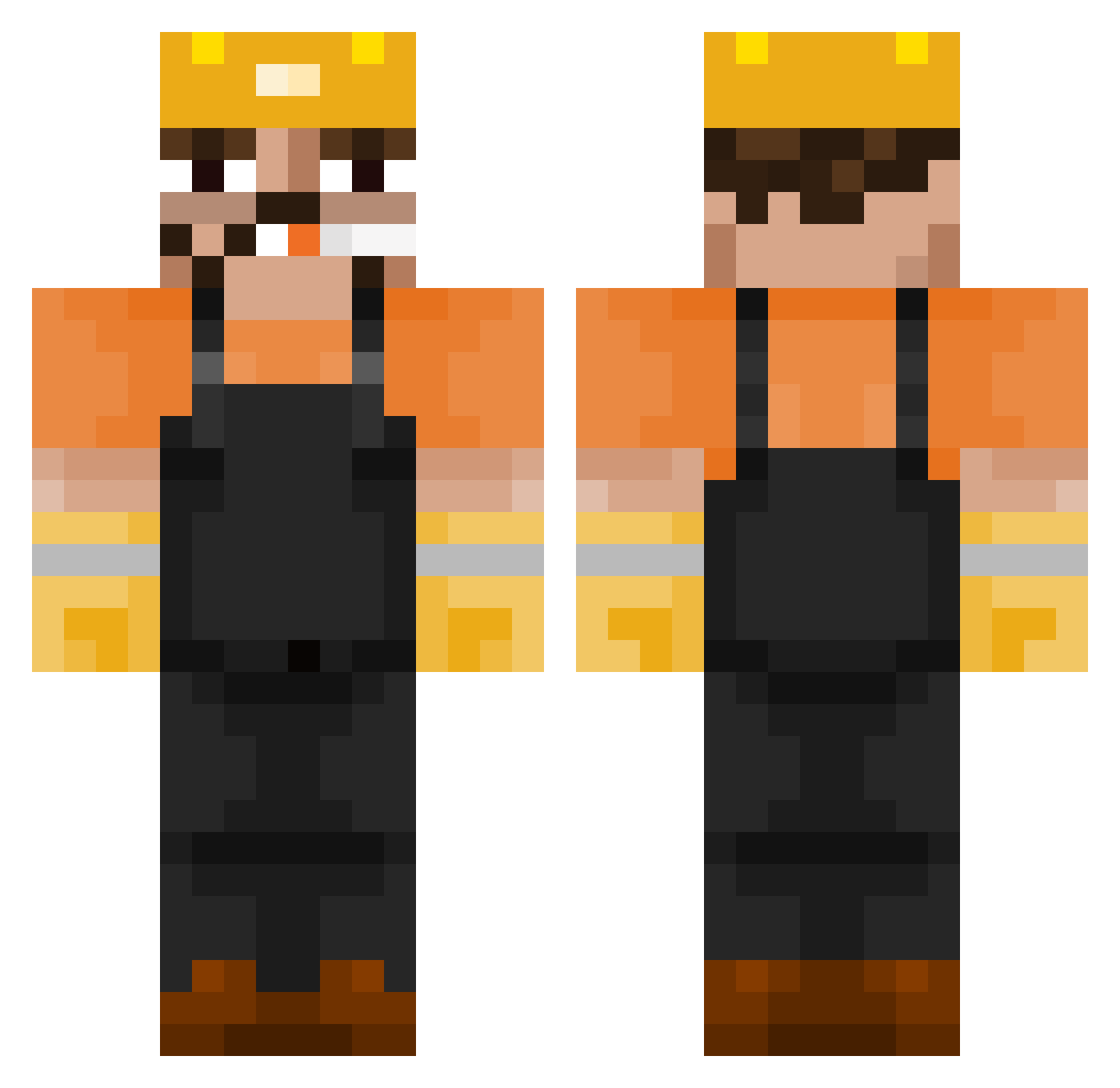 TheBigMazur Minecraft skin, front and back view