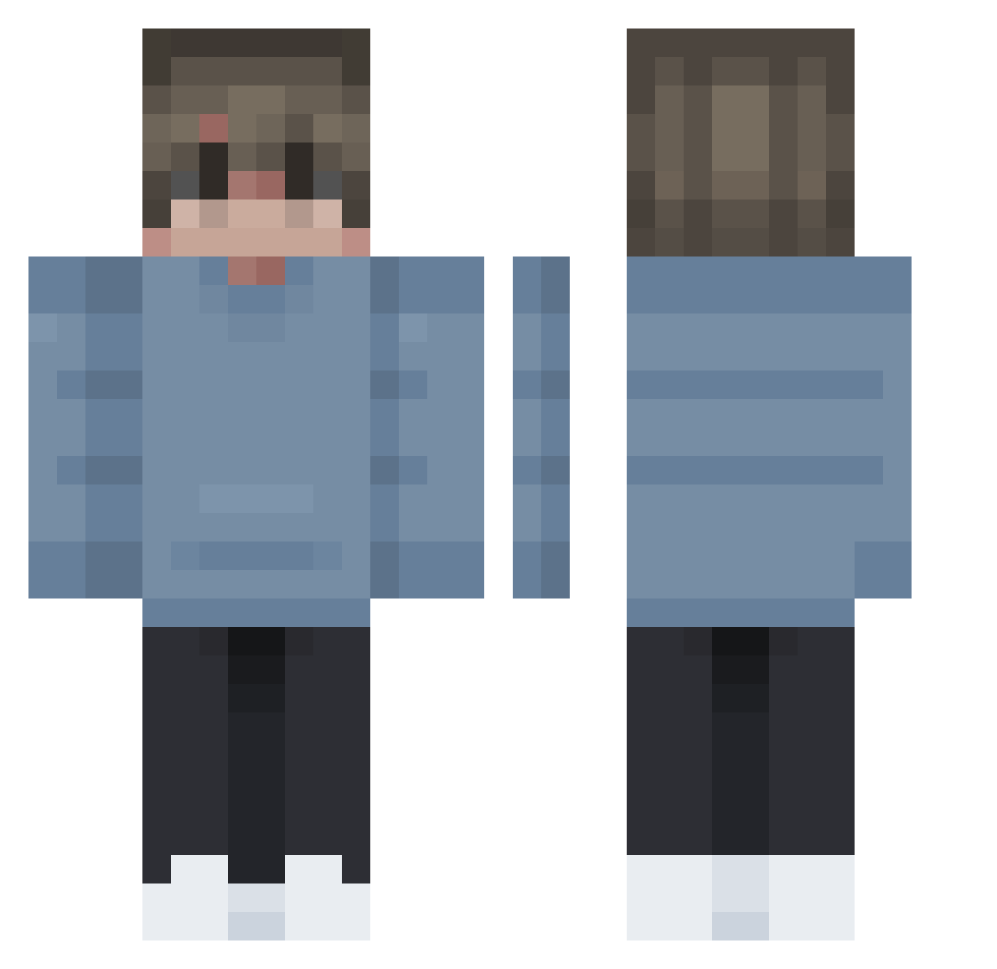 Sw4pup Minecraft skin, front and back view