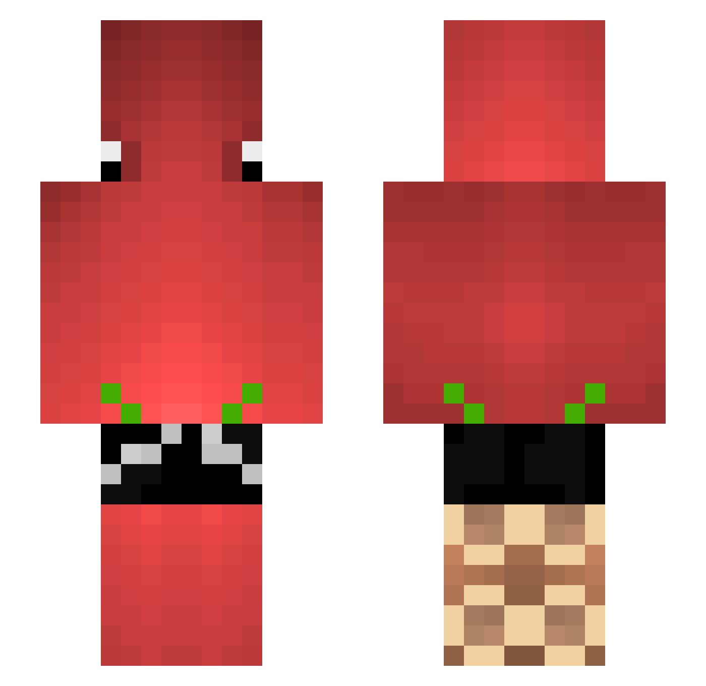 wfrog Minecraft skin, front and back view