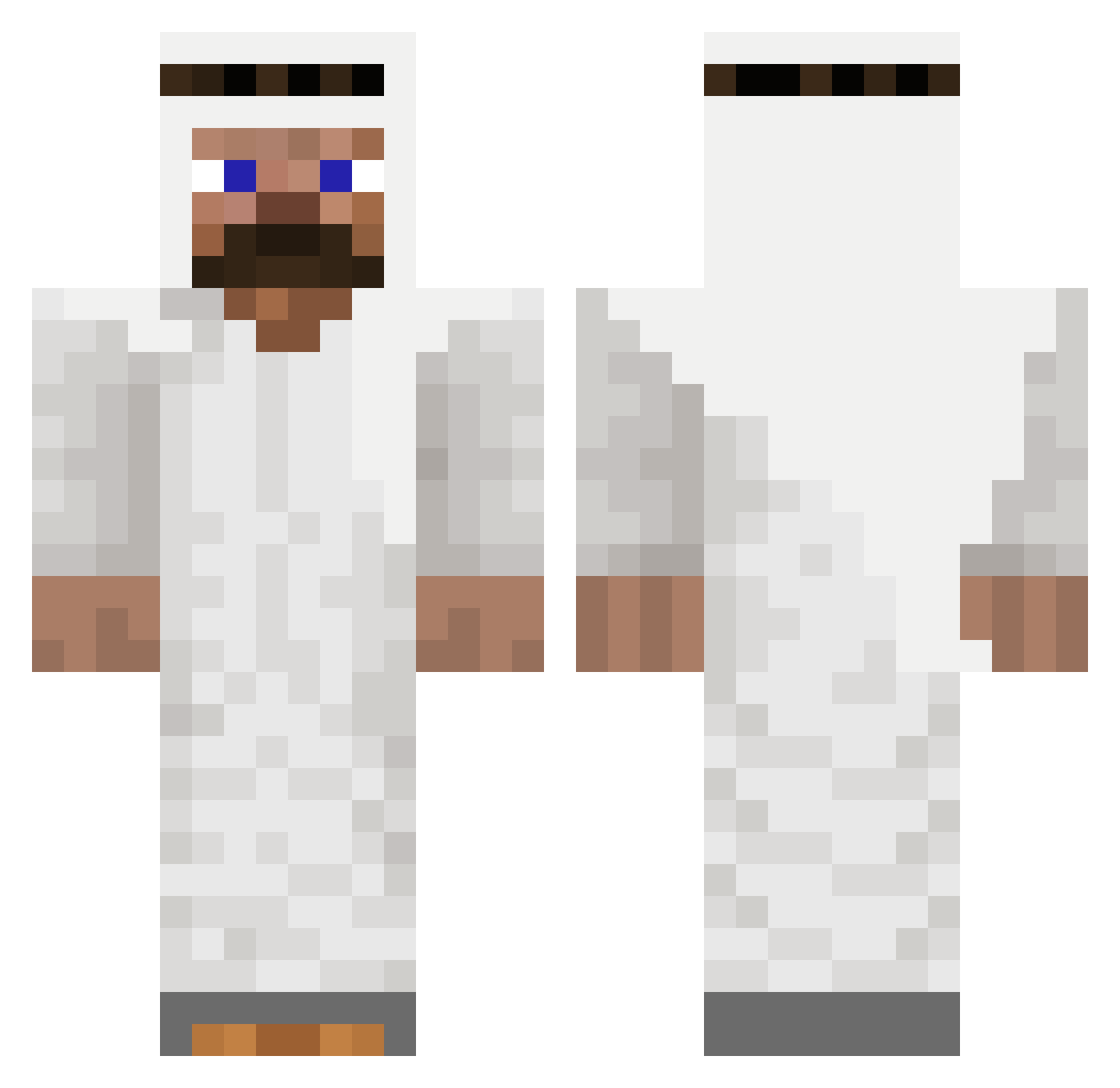 Wencil Minecraft skin, front and back view