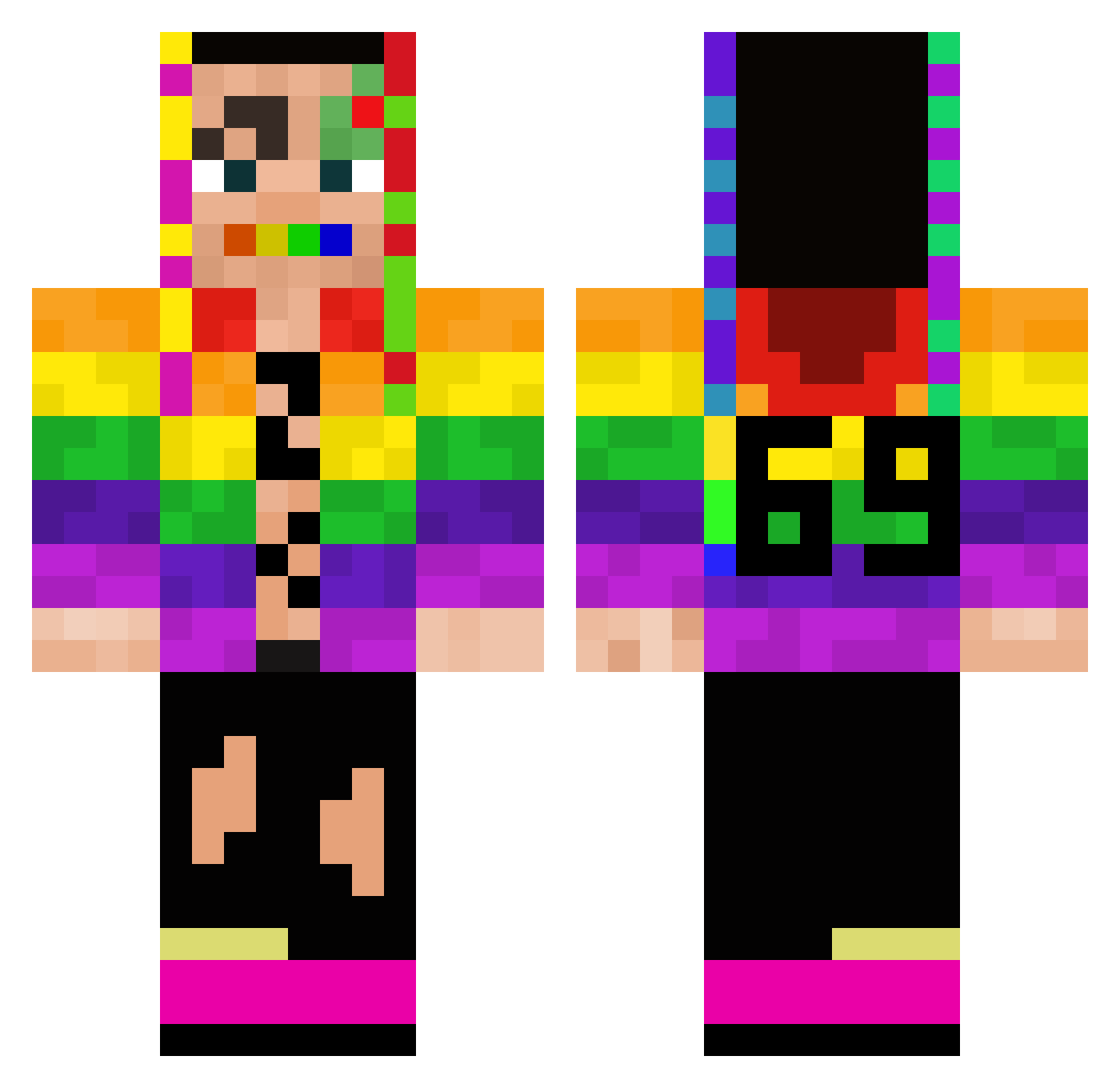 KingKP Minecraft skin, front and back view