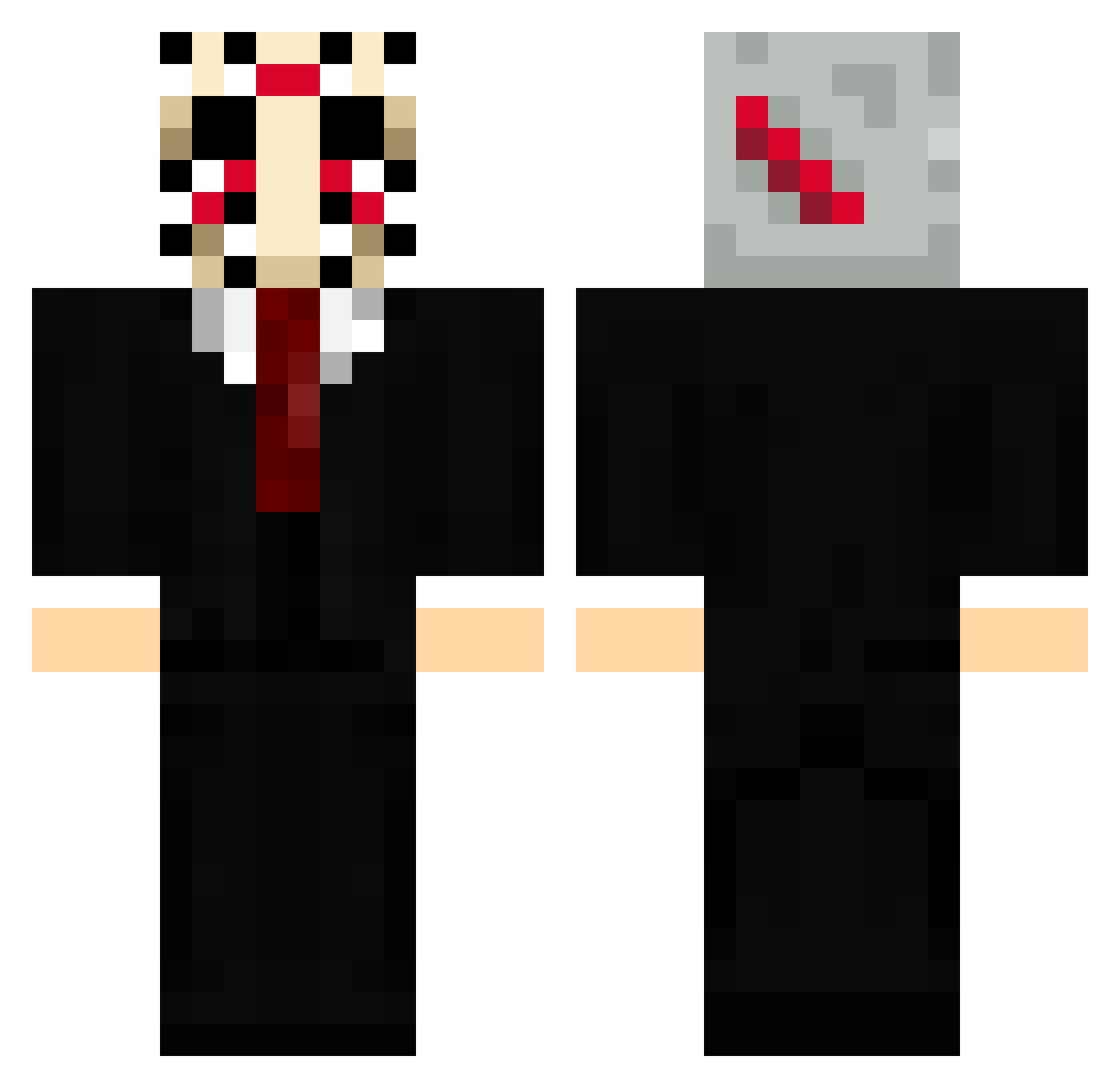 BubbleTop Minecraft skin, front and back view
