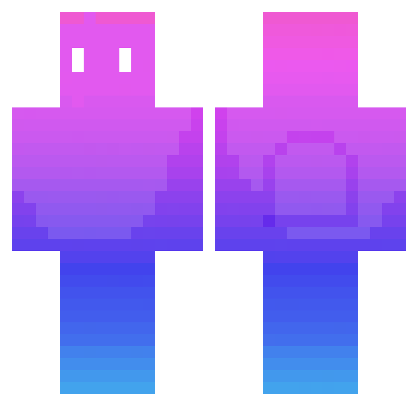 shiznat Minecraft skin, front and back view