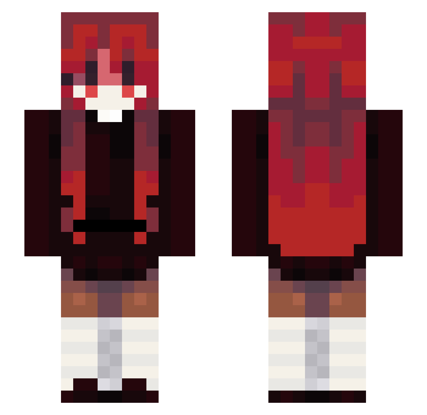 SHADOW_ANGRY Minecraft skin, front and back view