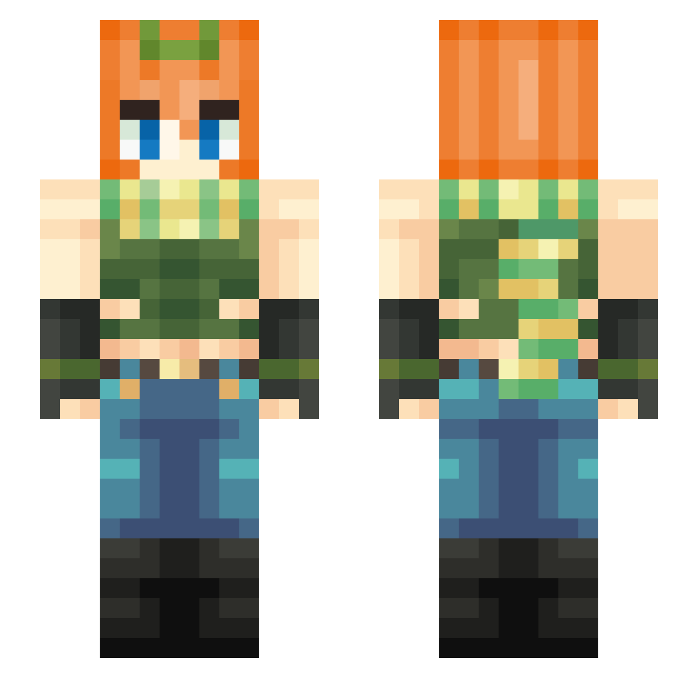 Twashmann Minecraft skin, front and back view