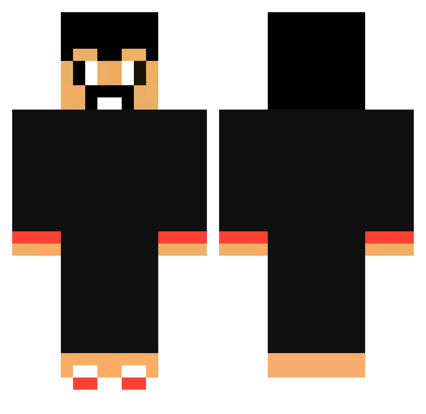 TriZeEix Minecraft skin, front and back view