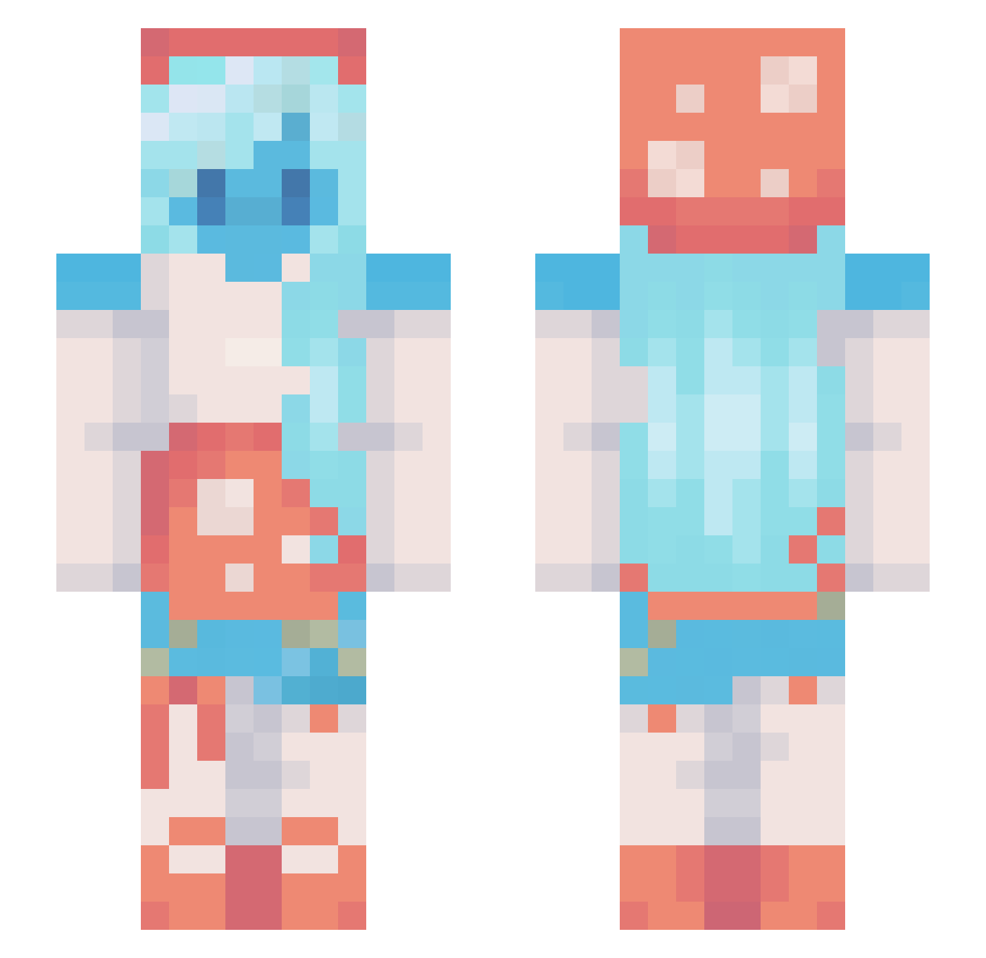 zanamoon Minecraft skin, front and back view