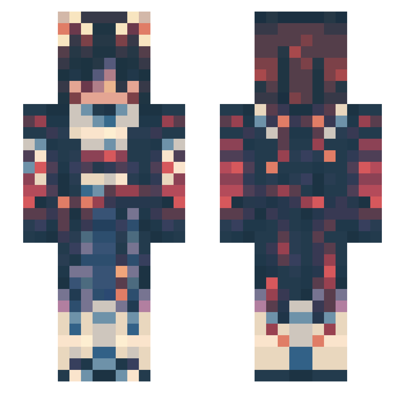 EliXierr Minecraft skin, front and back view