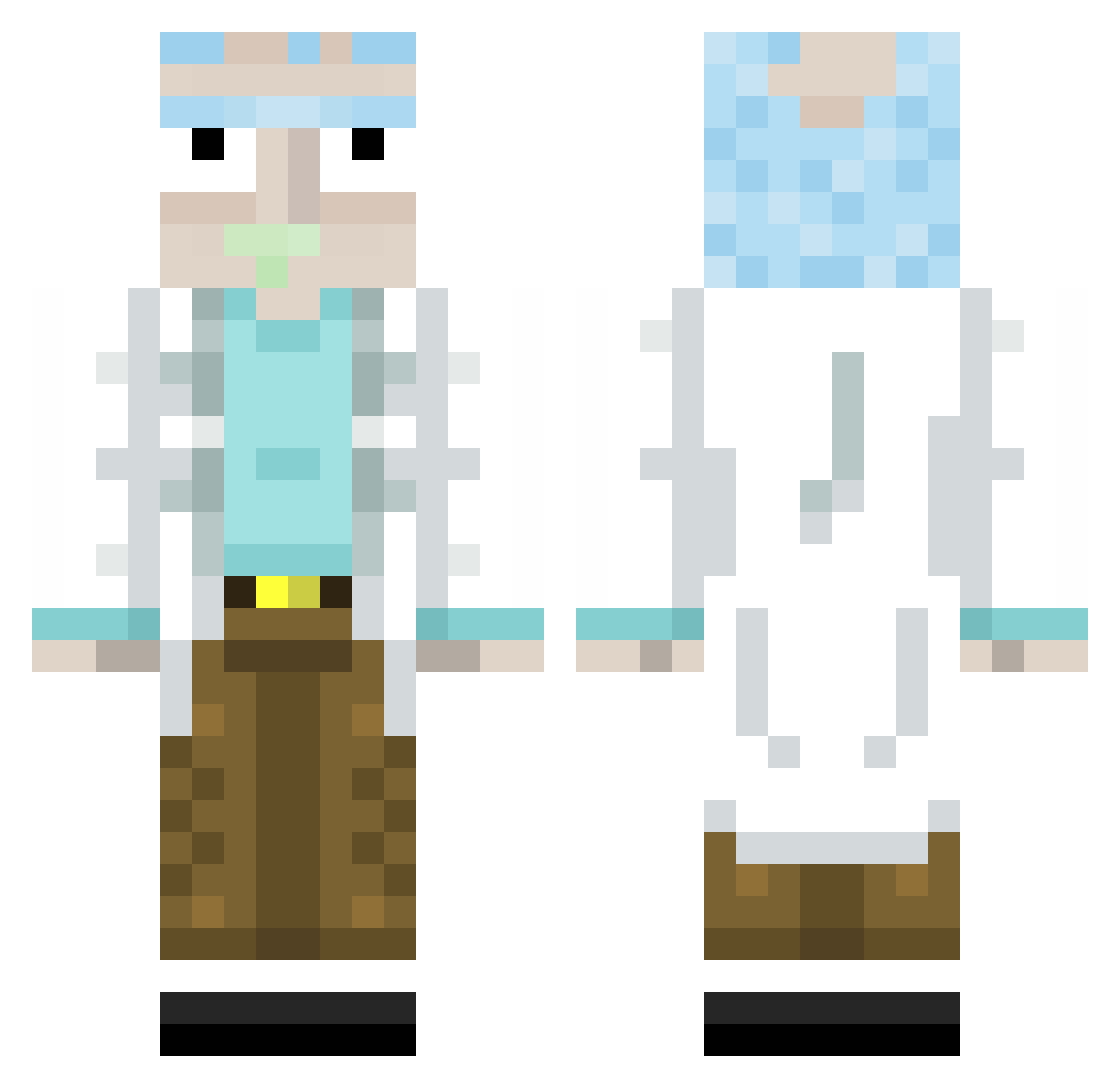 clainem Minecraft skin, front and back view