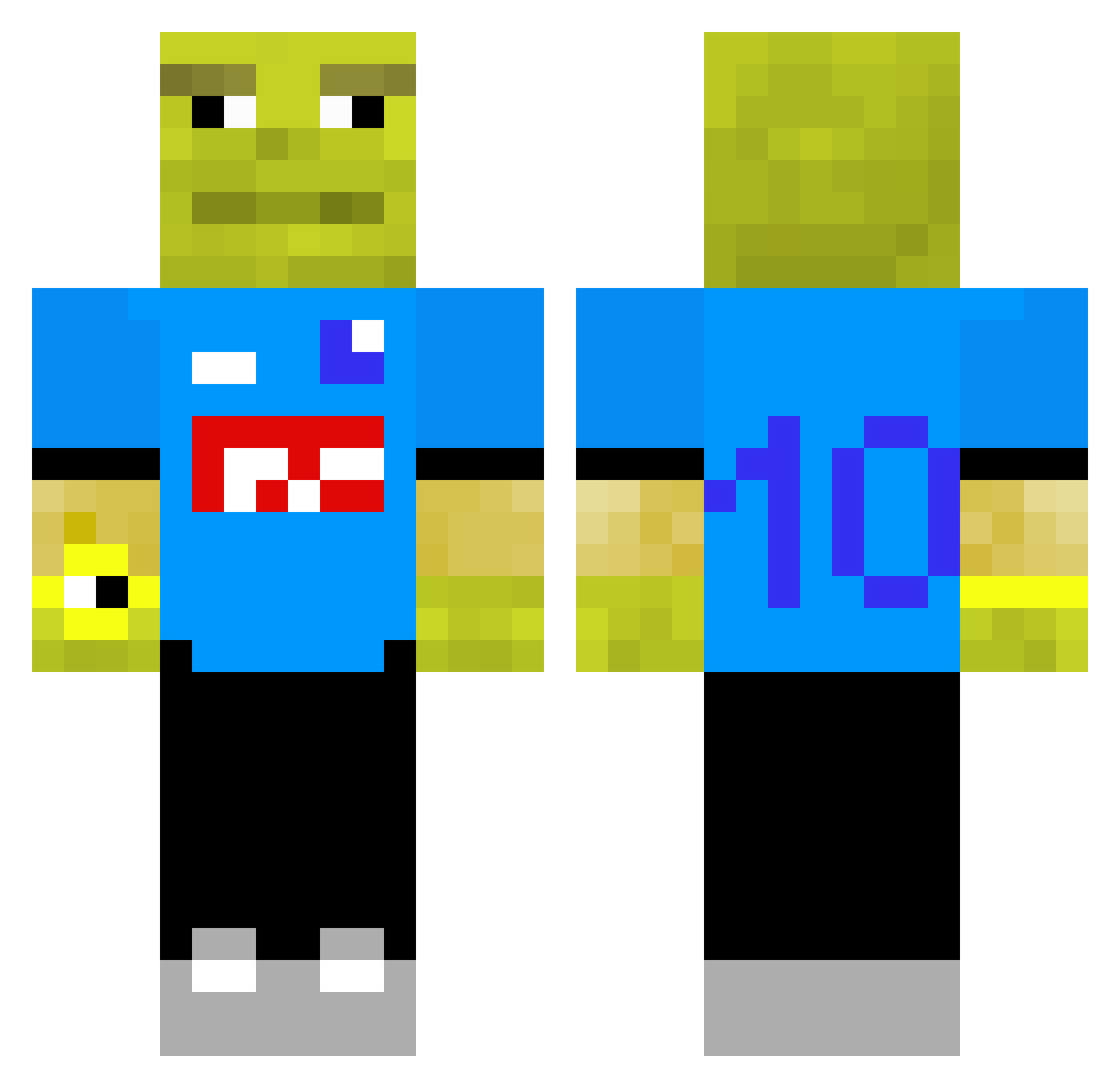 ciaku Minecraft skin, front and back view