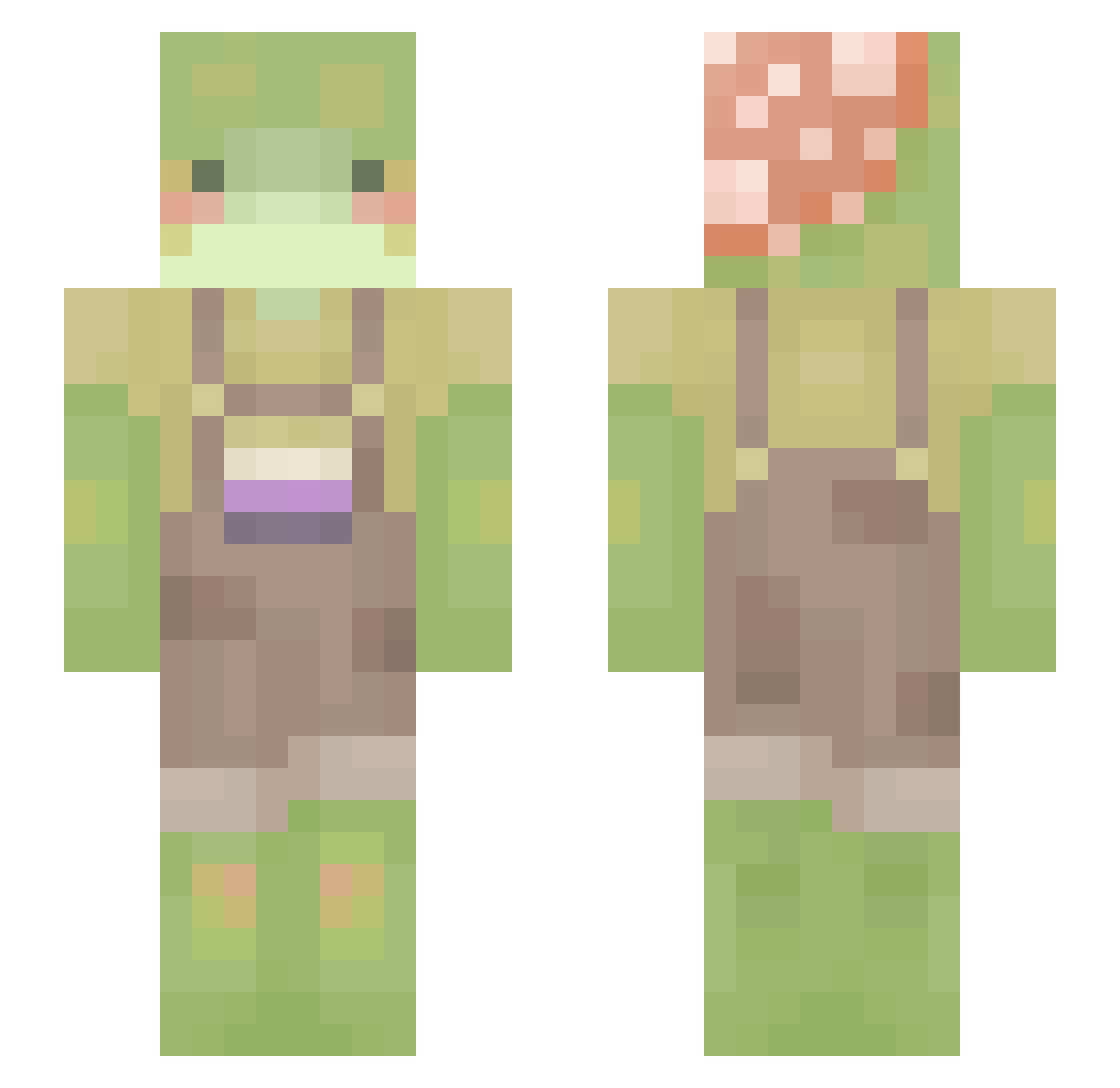 questguy Minecraft skin, front and back view