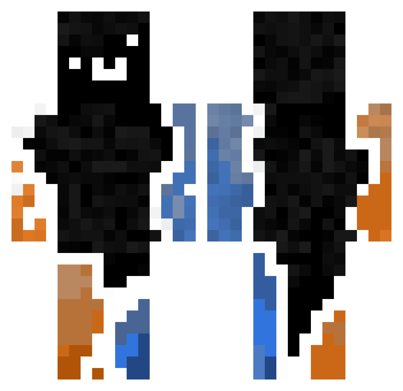 RockStarNinja1 Minecraft skin, front and back view