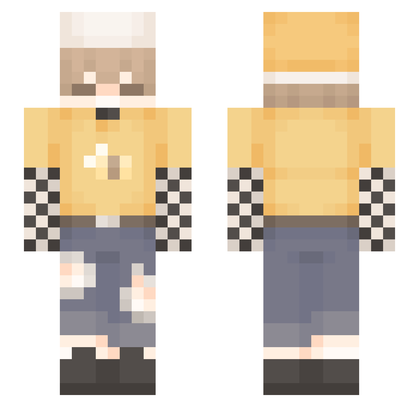 bezi562 Minecraft skin, front and back view