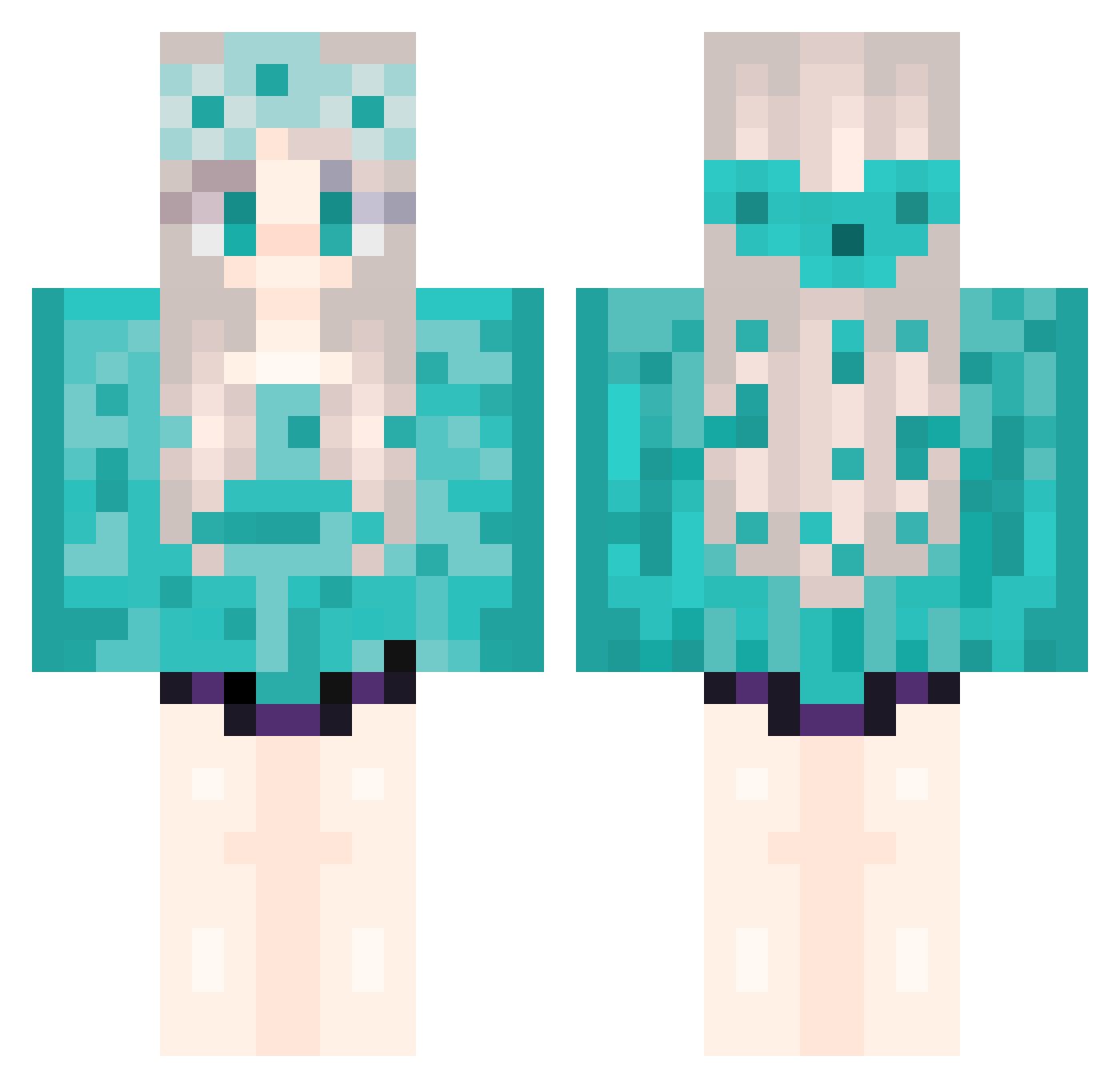 SolisaO_o Minecraft skin, front and back view
