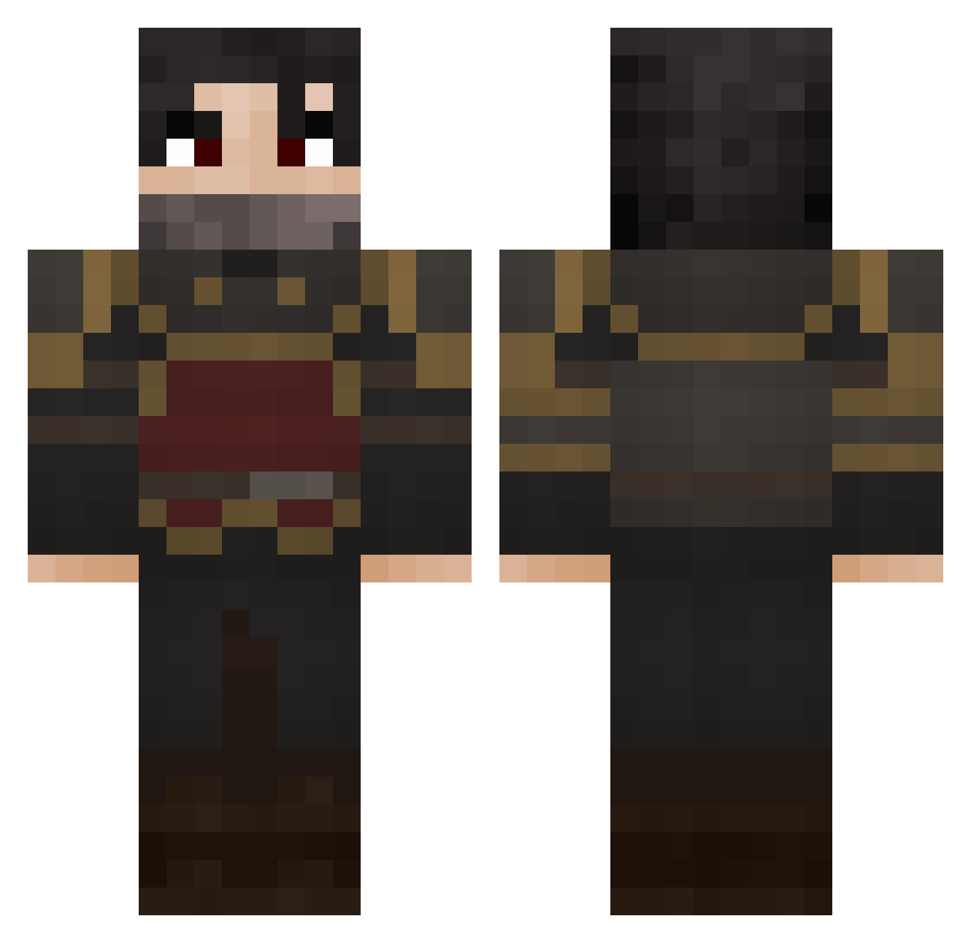zYamauchi Minecraft skin, front and back view