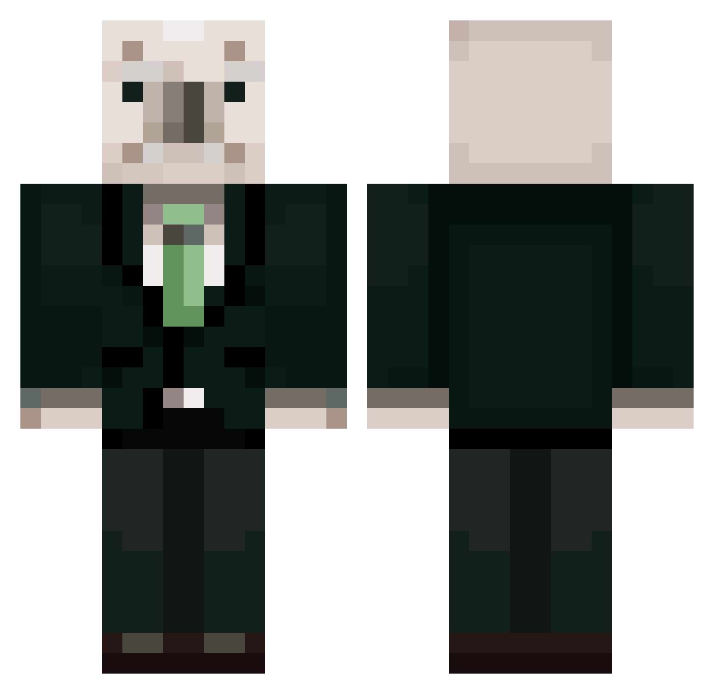 IronAGIN Minecraft skin, front and back view