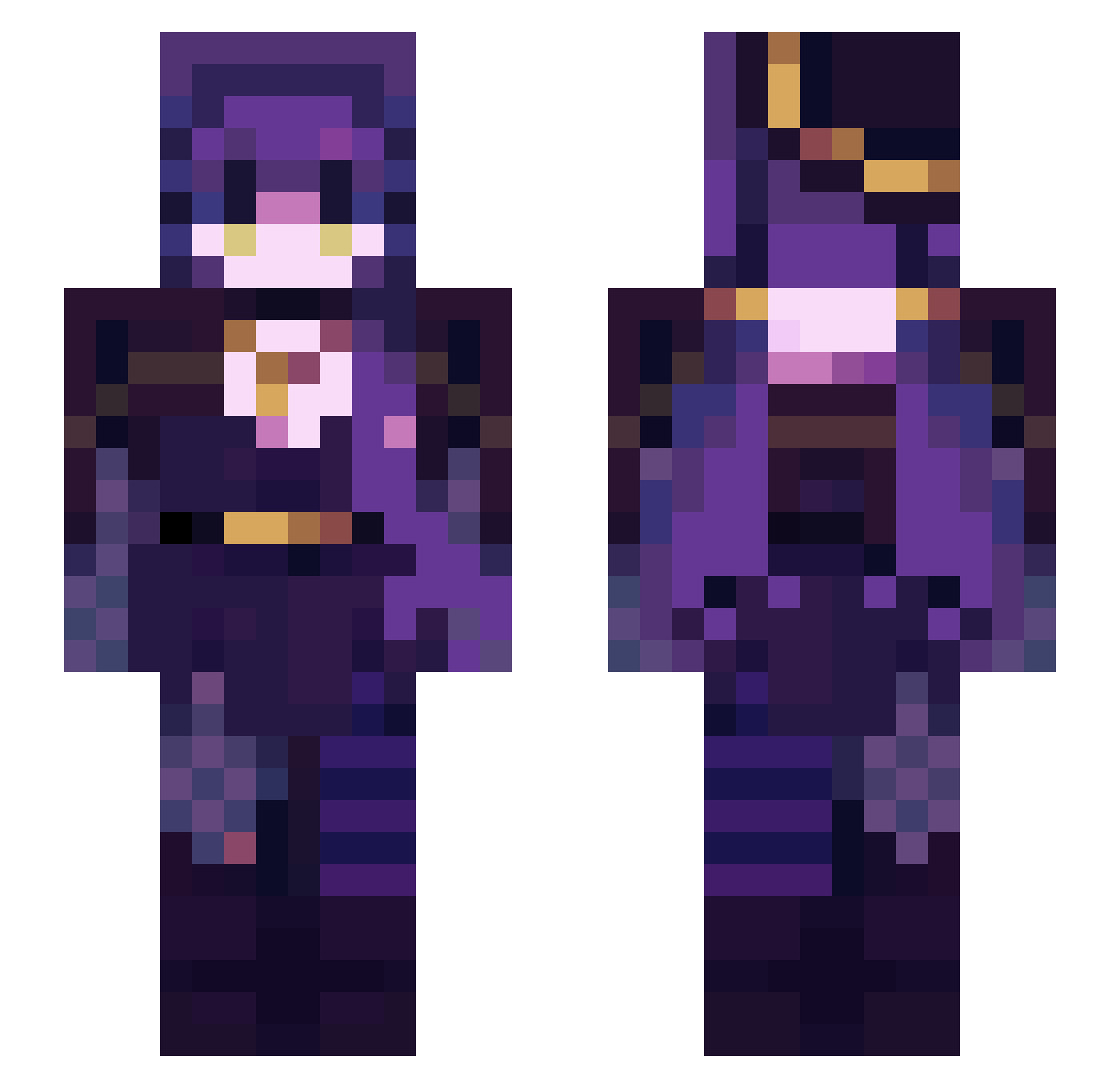 Luocpz Minecraft skin, front and back view