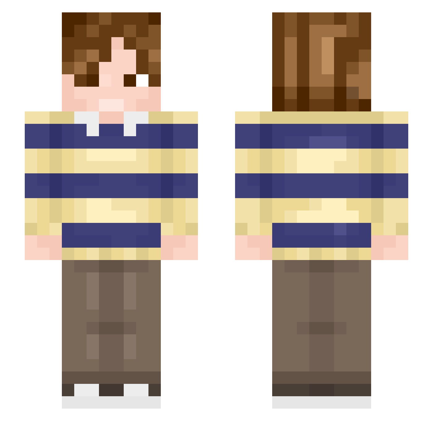 WamyBoi Minecraft skin, front and back view