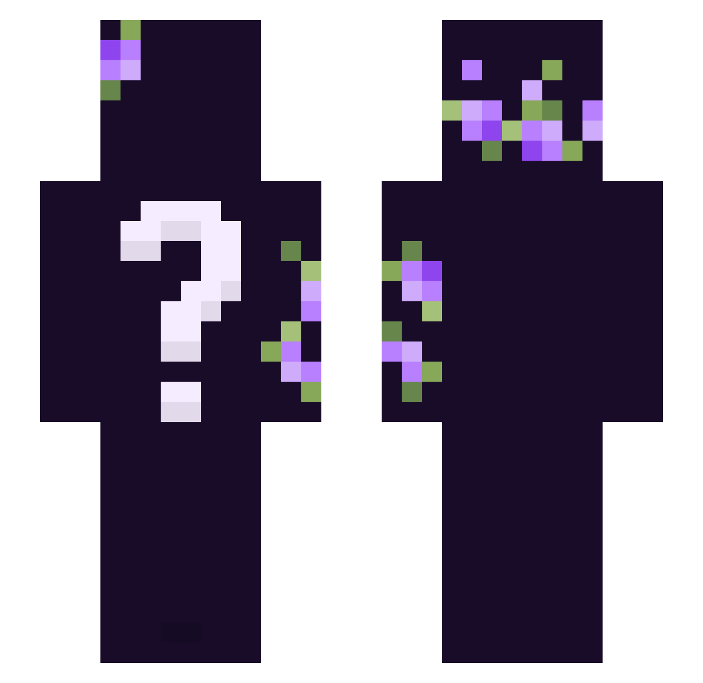 N0wh2re Minecraft skin, front and back view
