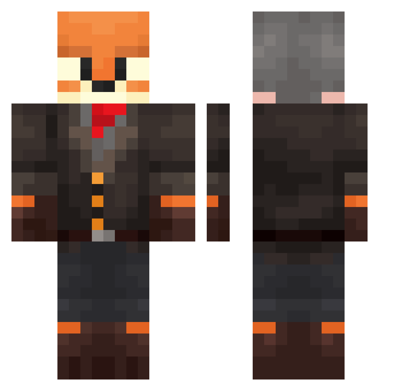 Subar1k Minecraft skin, front and back view