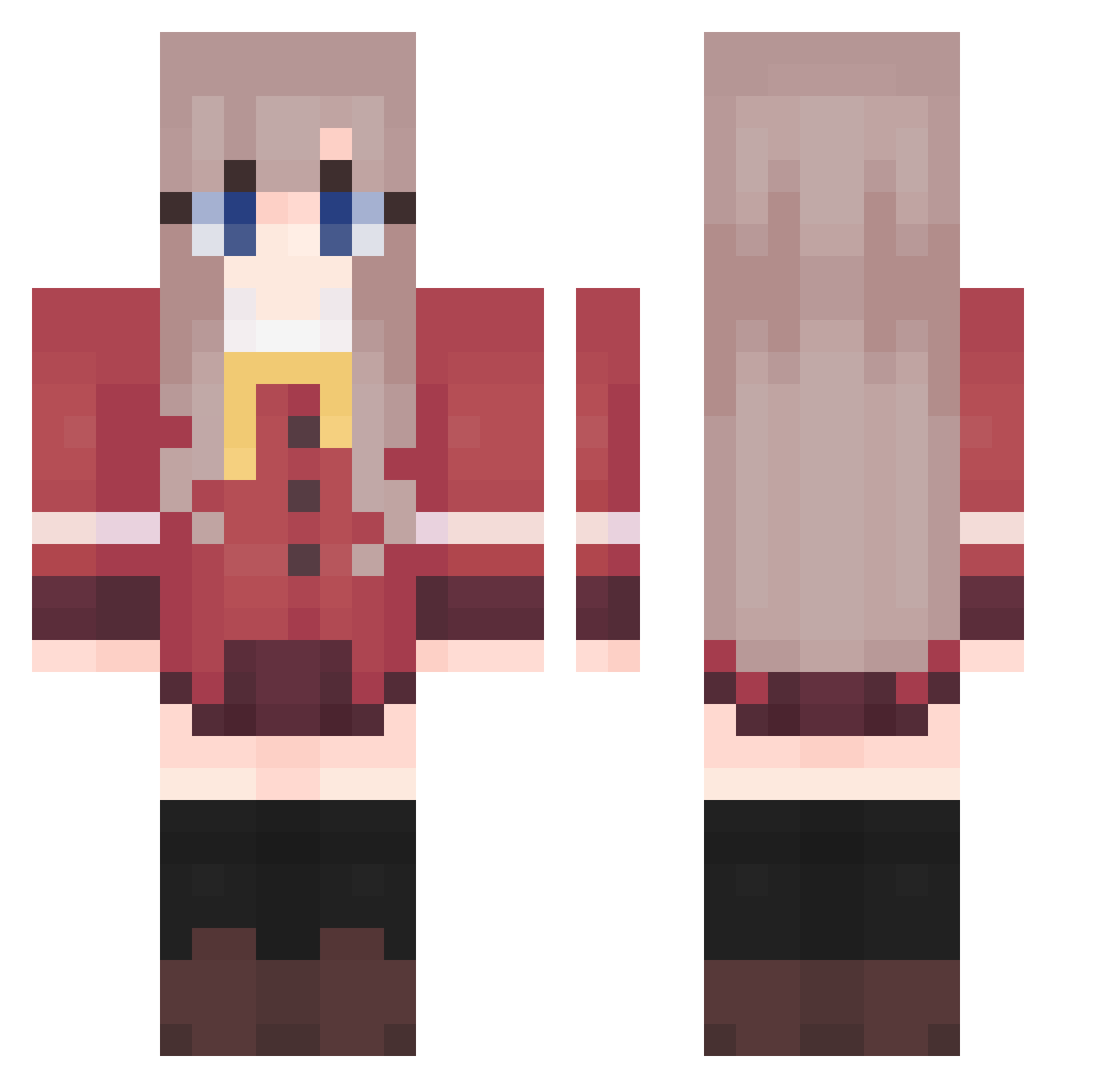 Da_f Minecraft skin, front and back view