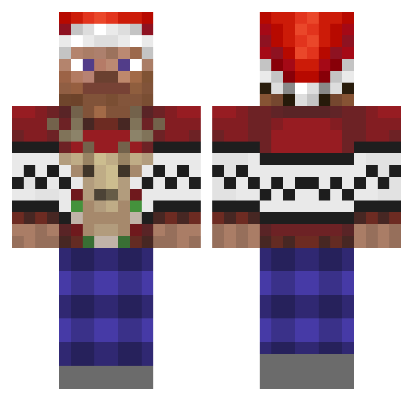 DatManDevin Minecraft skin, front and back view