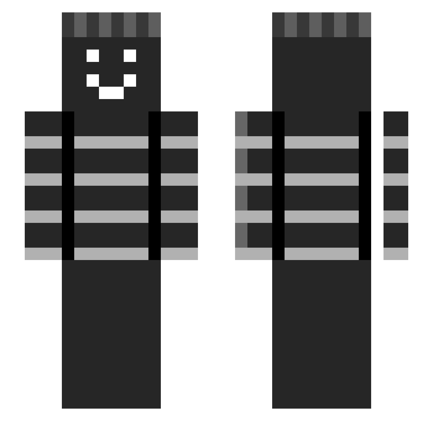 16nh Minecraft skin, front and back view