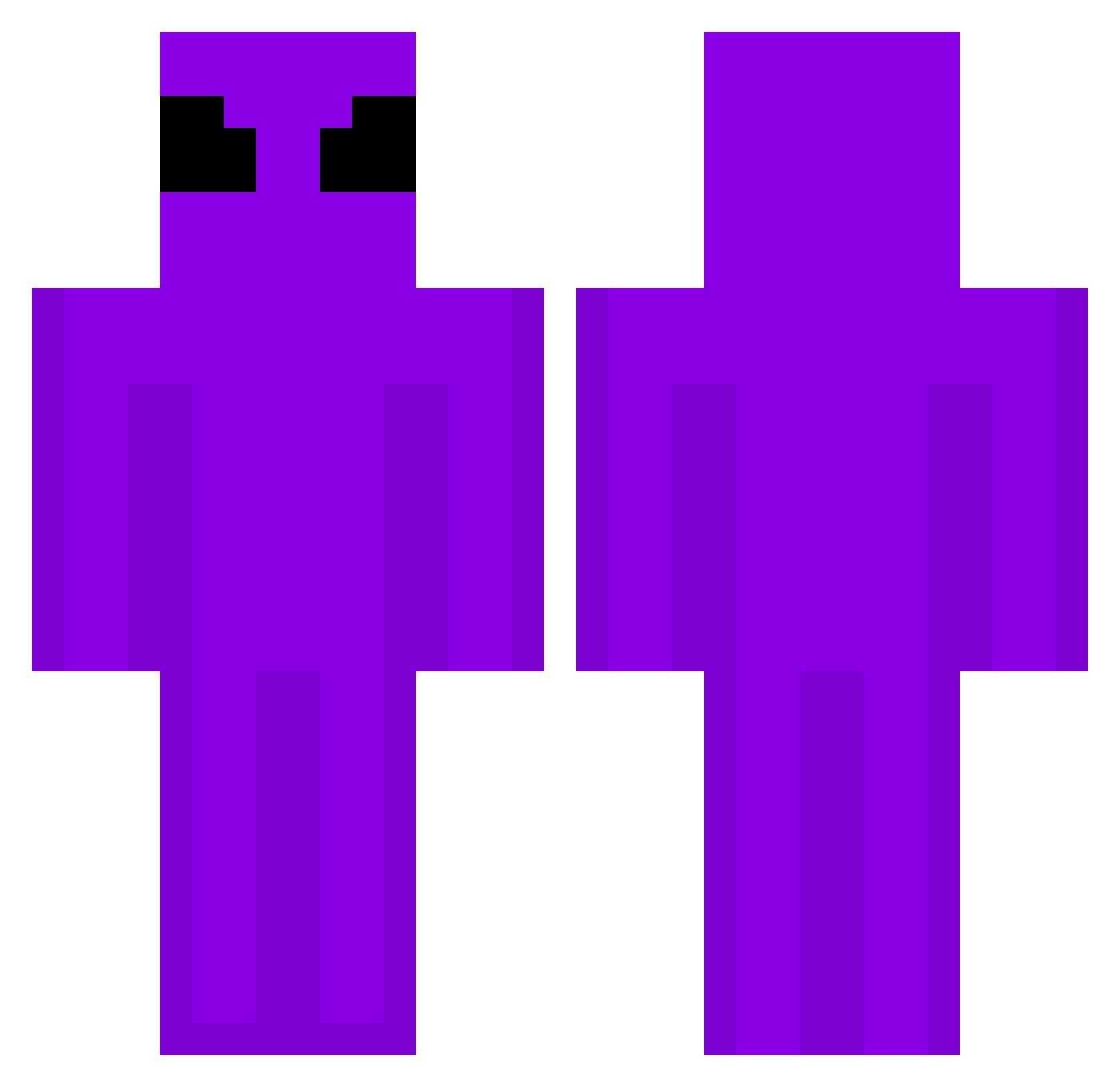 Anlsex Minecraft skin, front and back view