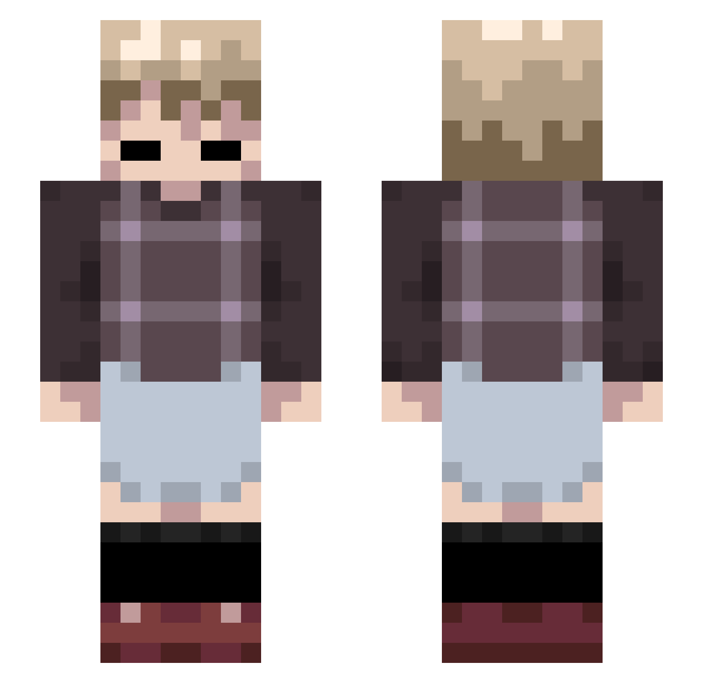E0_03 Minecraft skin, front and back view