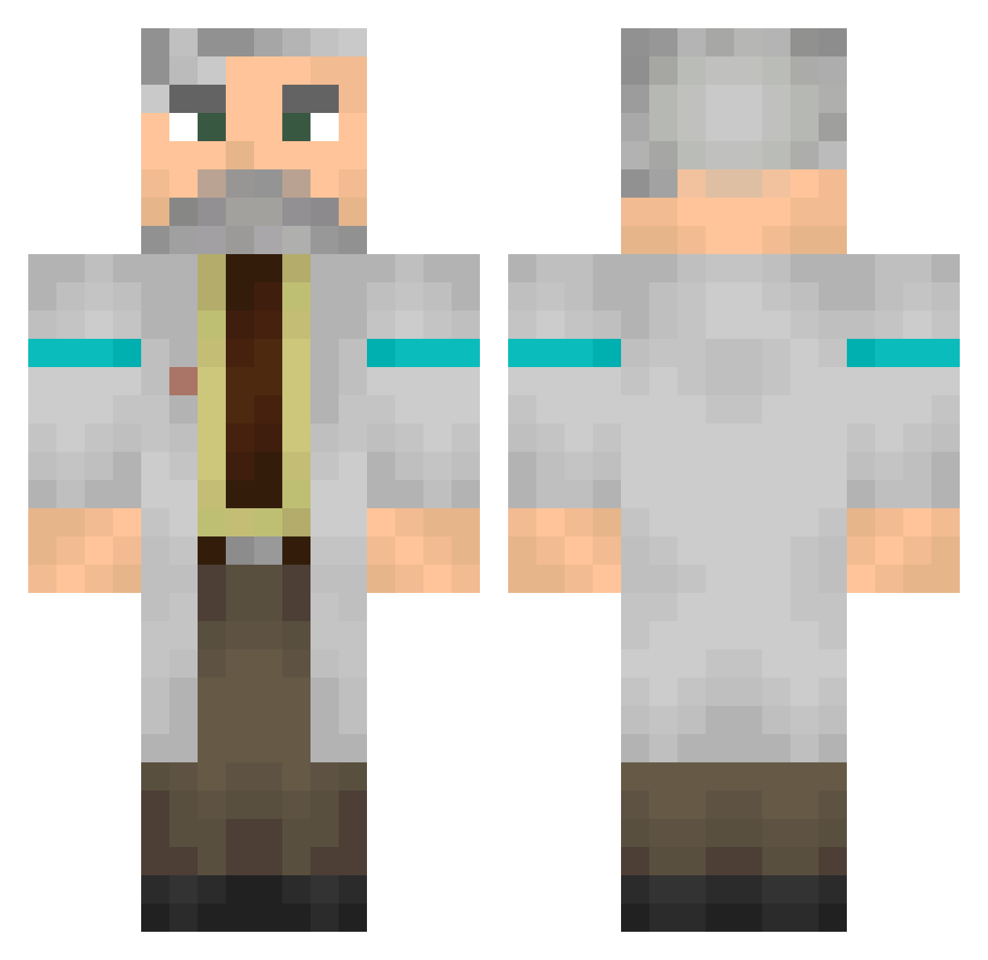 FinanzamtBochum Minecraft skin, front and back view