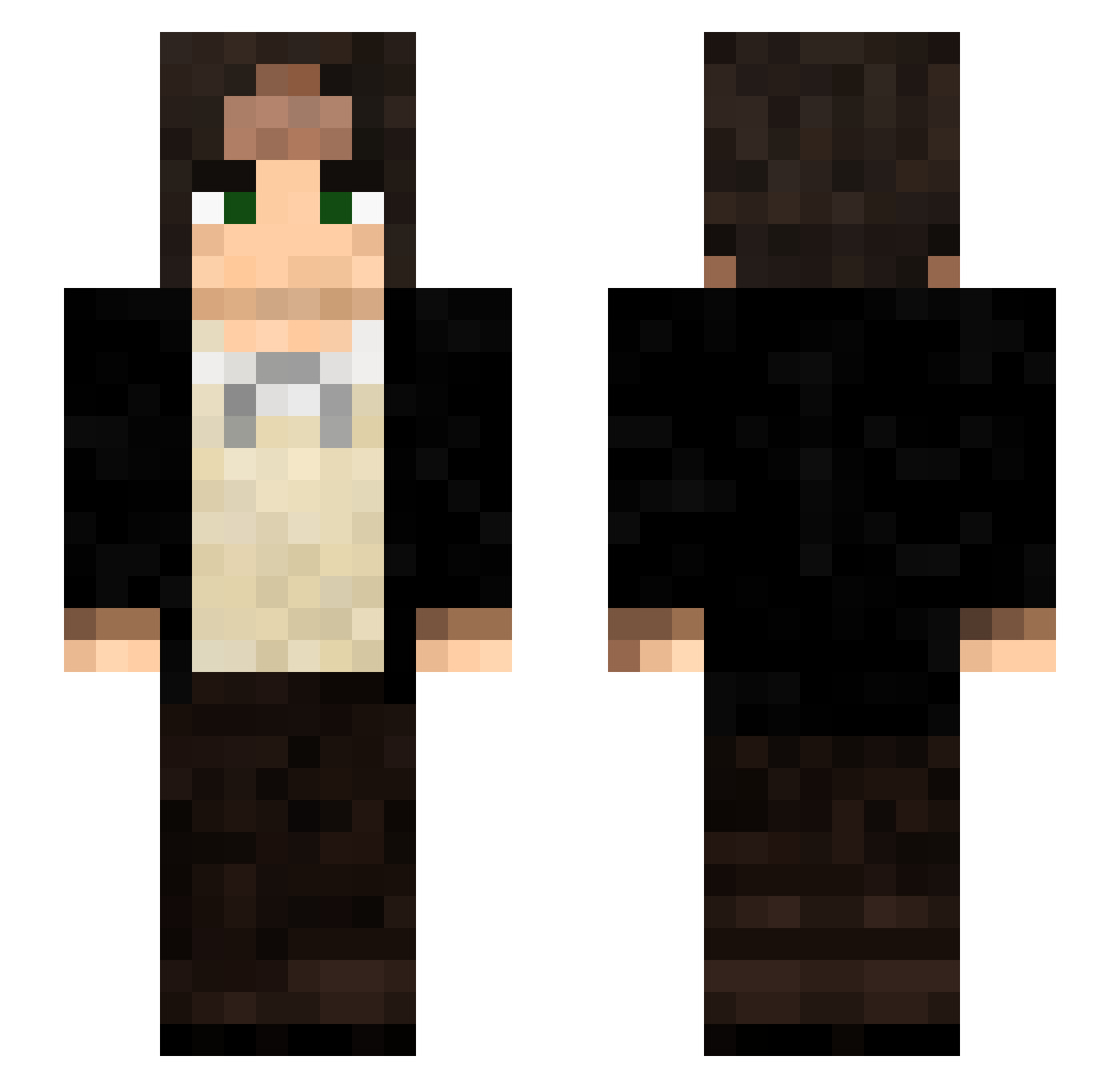 RealmCraftBr Minecraft skin, front and back view