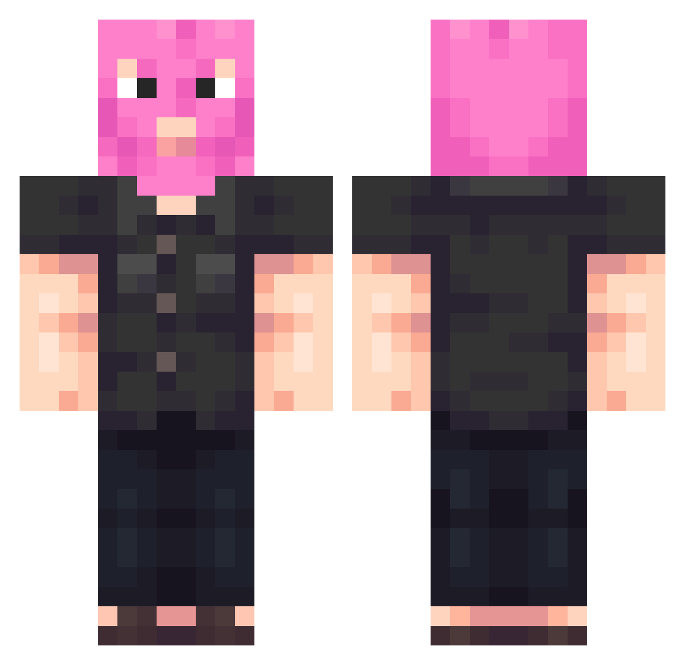 hongissui Minecraft skin, front and back view