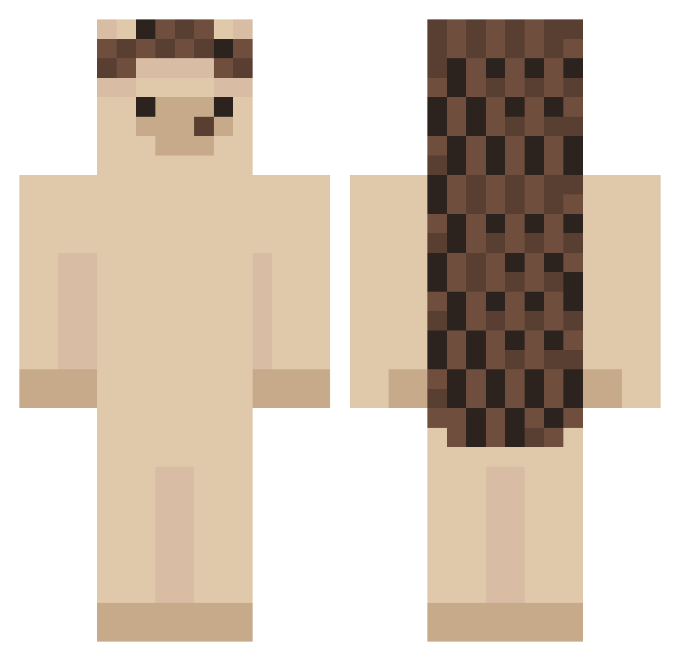 Clemoush Minecraft skin, front and back view