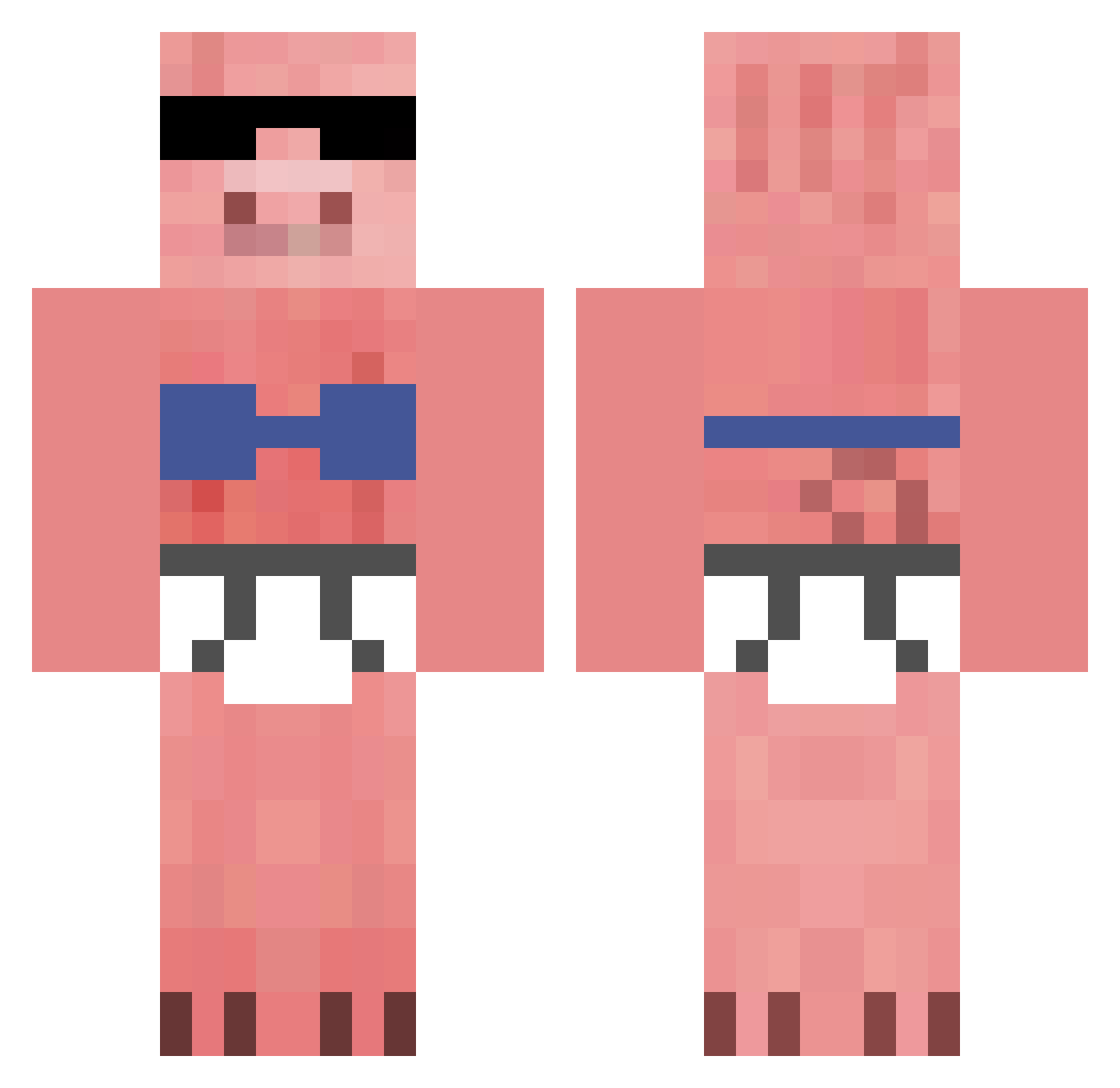 Stuffyou_up Minecraft skin, front and back view