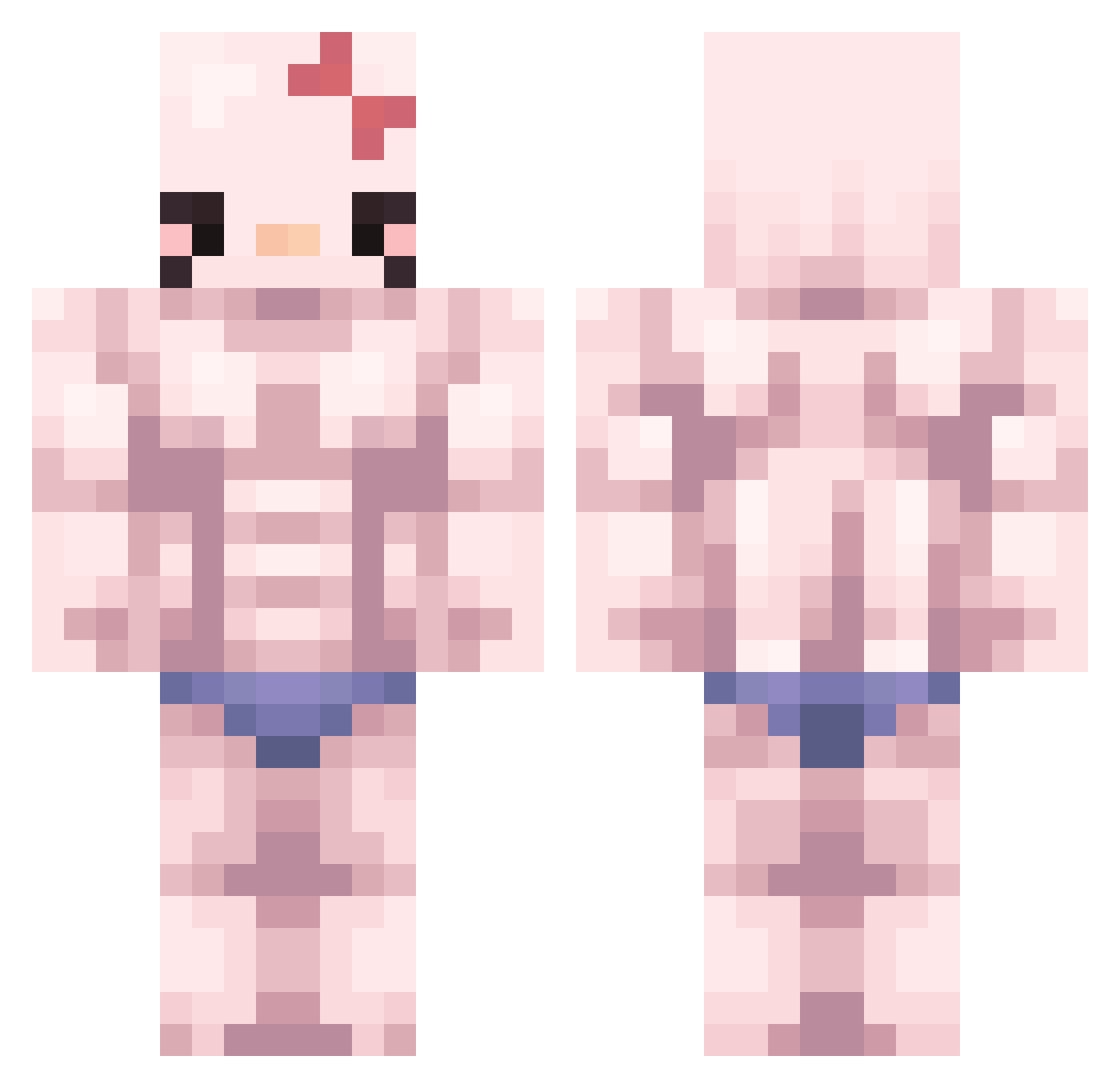 NotMM Minecraft skin, front and back view