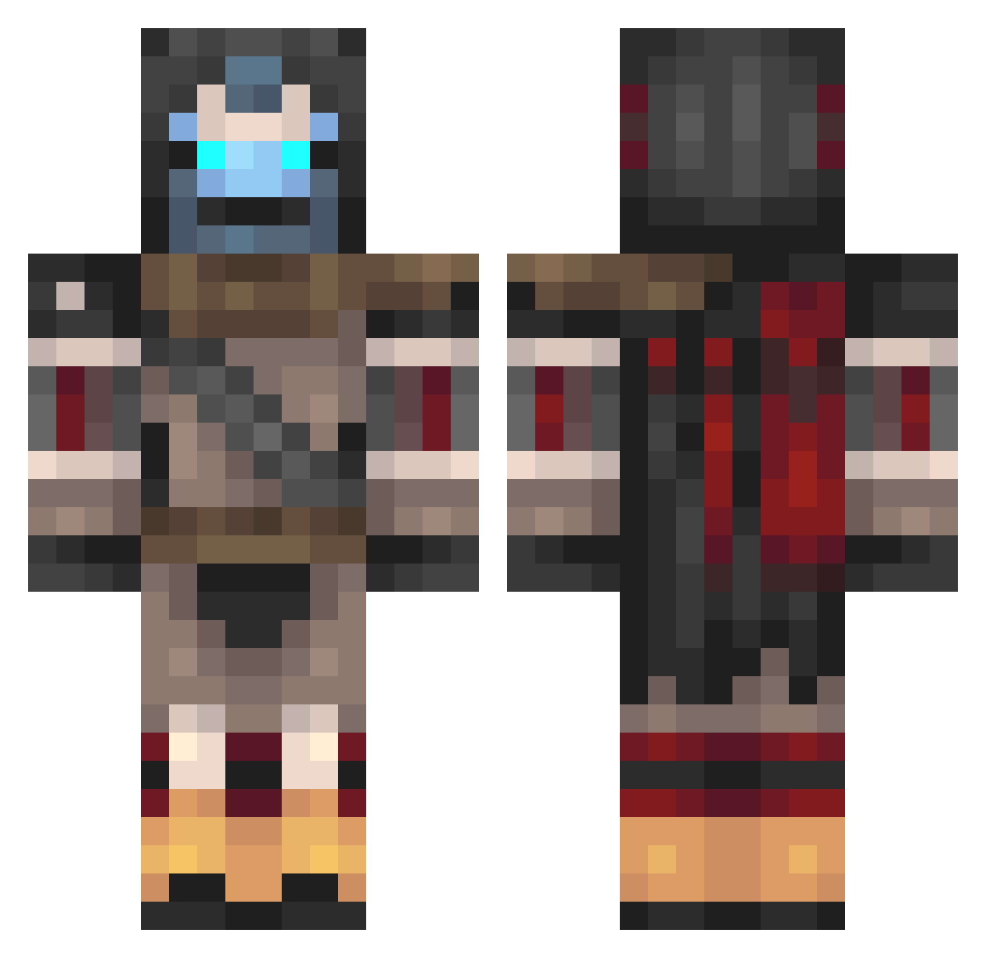 mastermemes Minecraft skin, front and back view