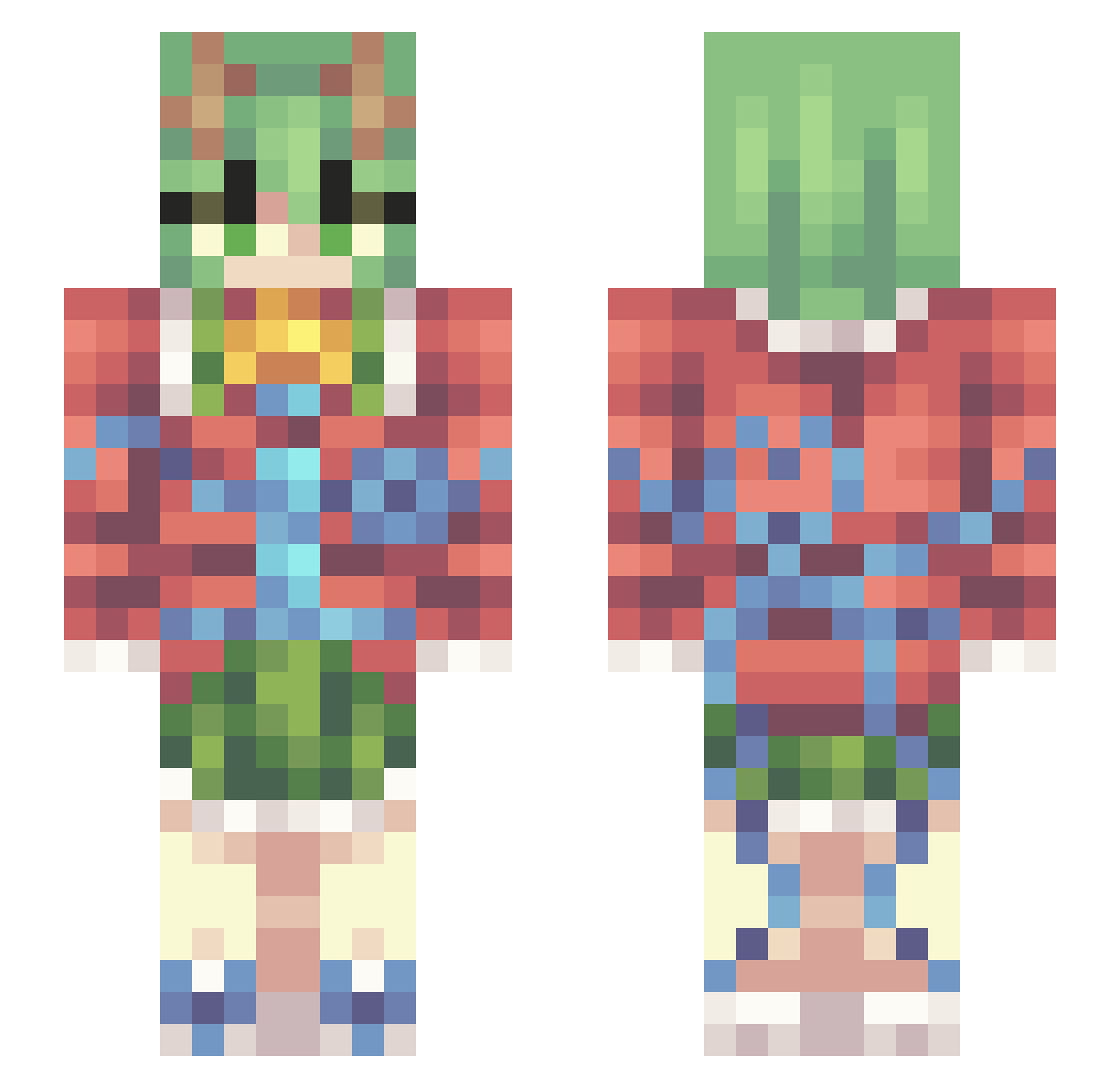 pollocampero18 Minecraft skin, front and back view