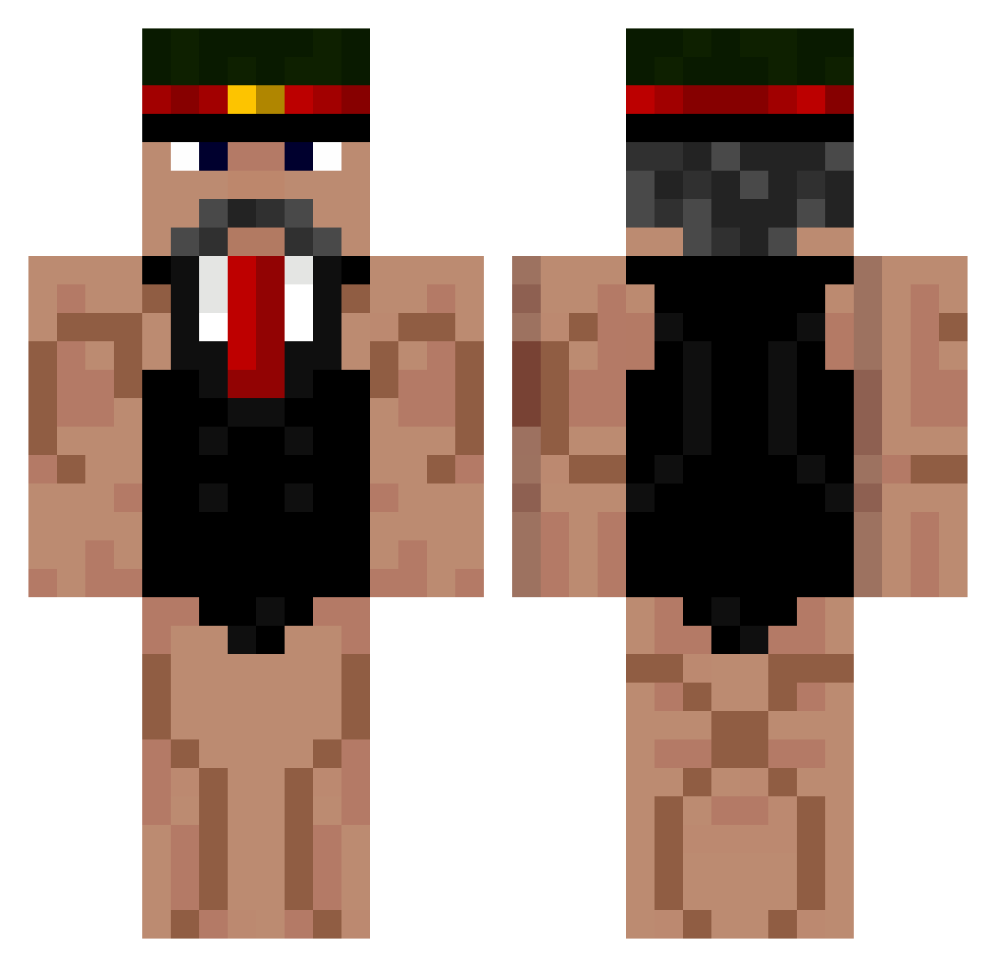 domnuman Minecraft skin, front and back view