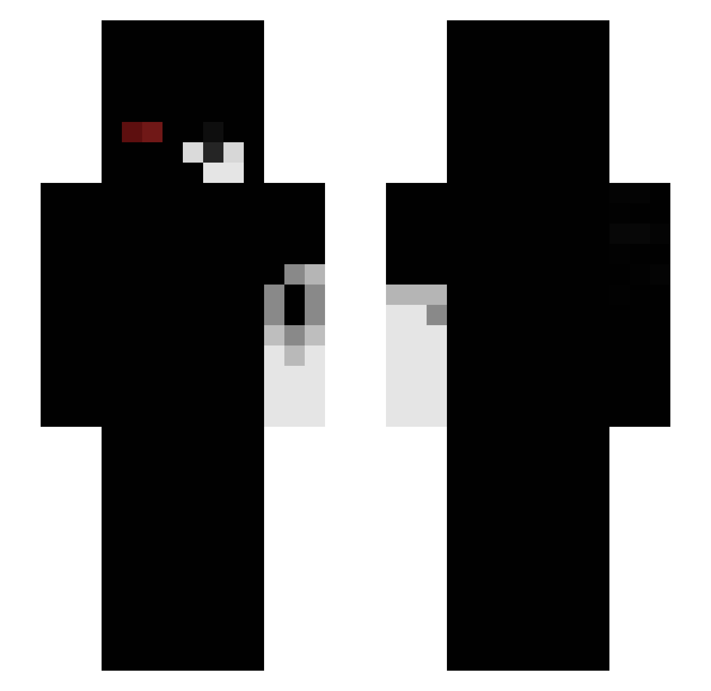 BedLessL Minecraft skin, front and back view