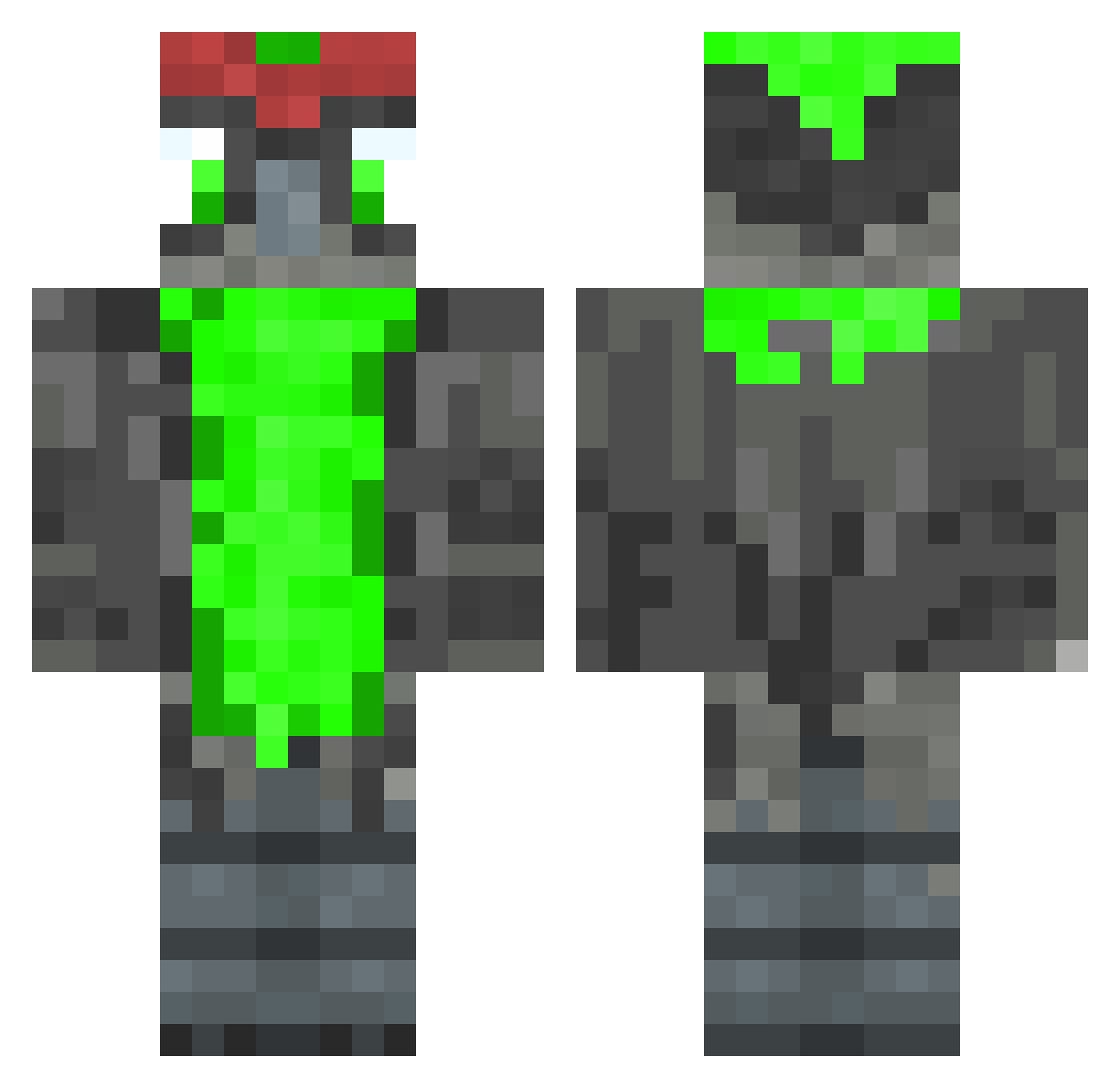 VelvetCadet Minecraft skin, front and back view