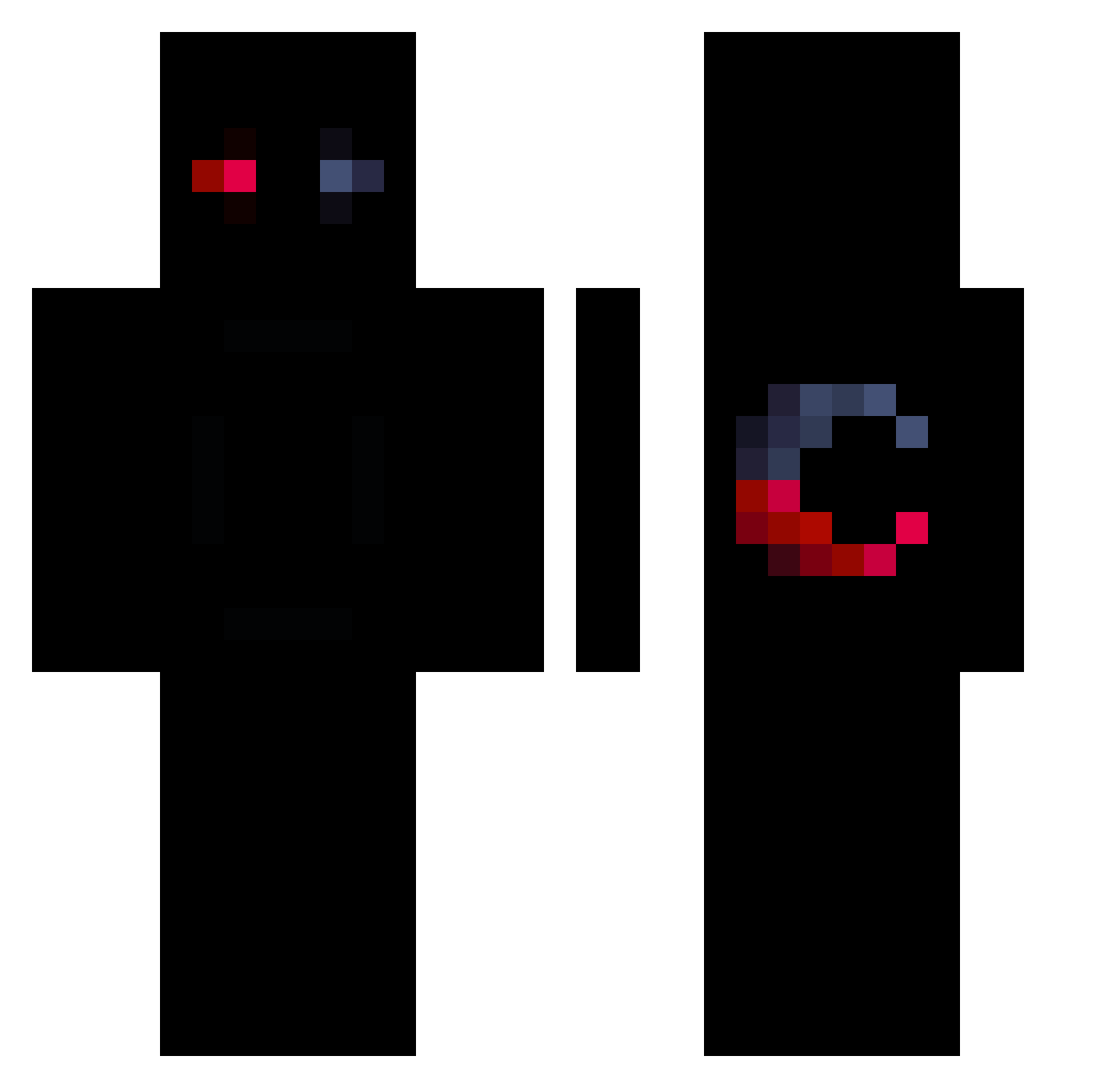 xoJqson Minecraft skin, front and back view