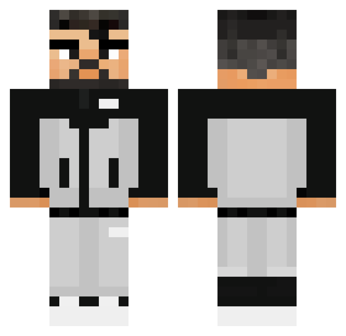 PlayReal715 Minecraft skin, front and back view