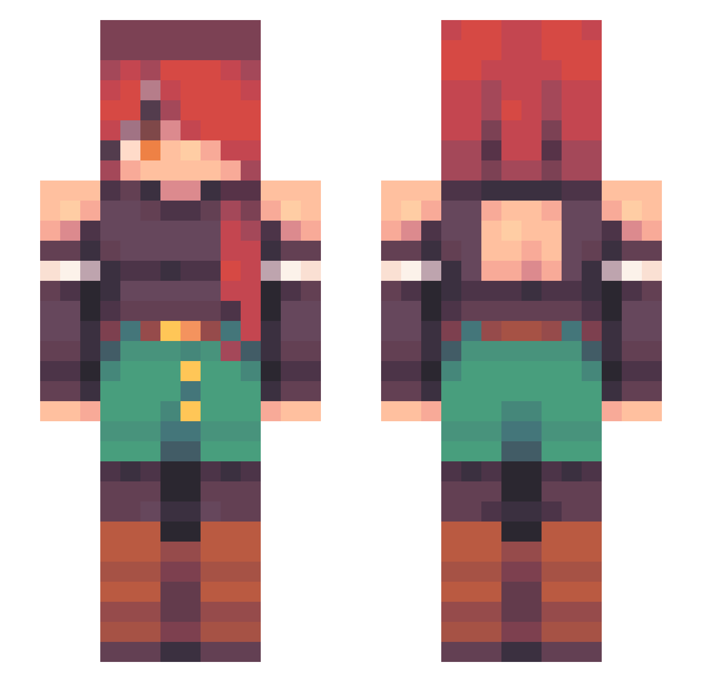MavyW4vy Minecraft skin, front and back view