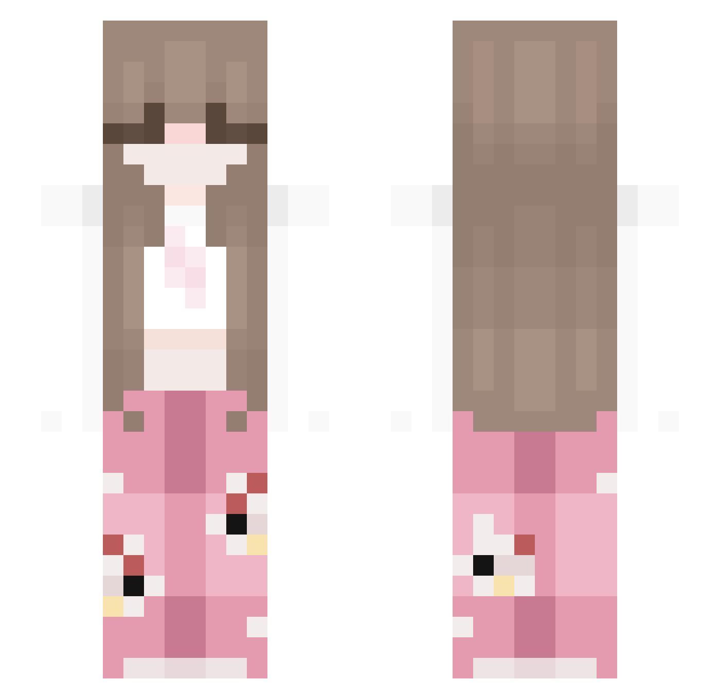 Semina Minecraft skin, front and back view