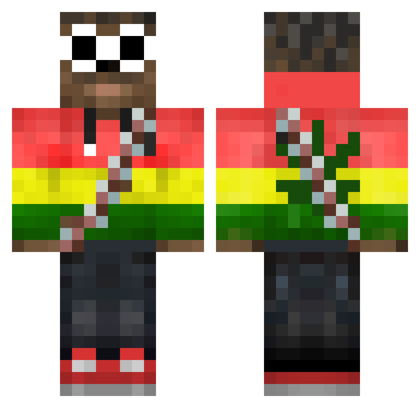 Chubzz Minecraft skin, front and back view