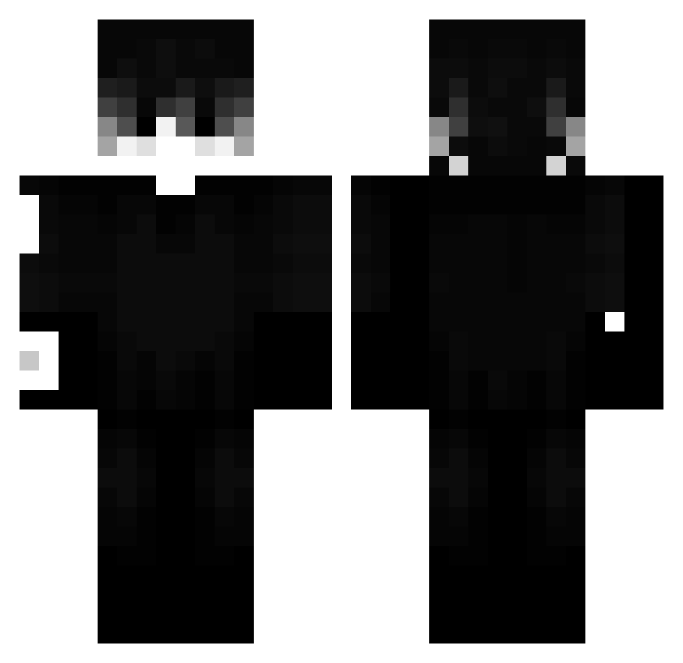 Skotpion Minecraft skin, front and back view