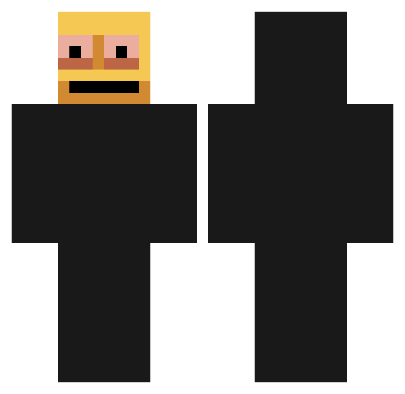 ysio Minecraft skin, front and back view