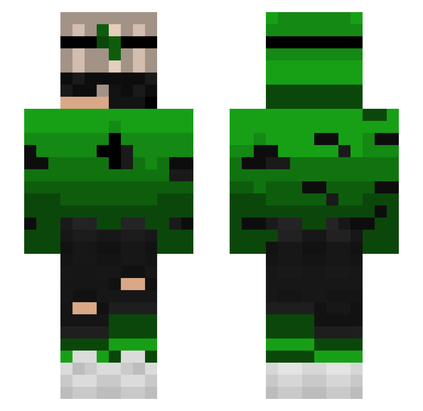 TickTick Minecraft skin, front and back view